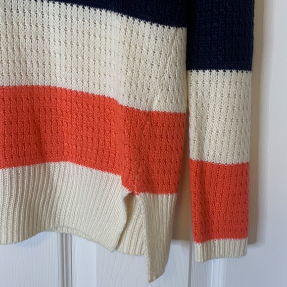 Navy and Coral Striped Sweater - Picture 4 of 5